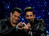 Salman Khan with Ayushmann Khurrana on Bigg Boss 13