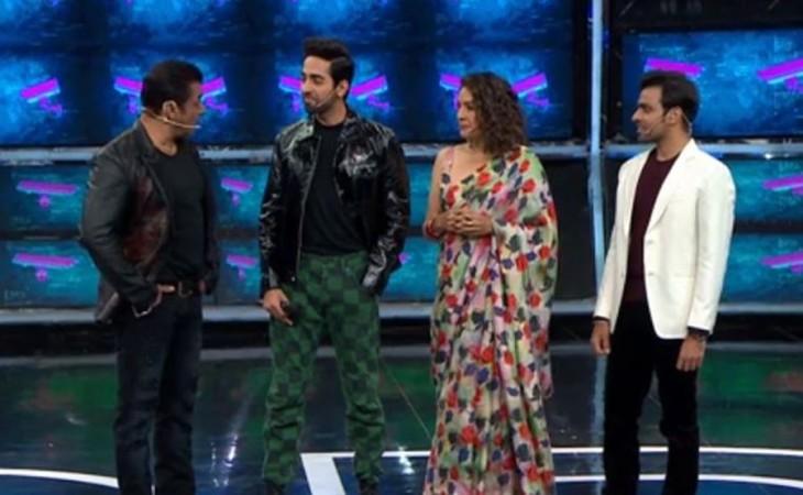 Salman Khan with Shubh Mangal Zyada Saavdhan team on Bigg Boss 13 Salman Khan with Shubh Mangal Zyada Saavdhan team on Bigg Boss 13
