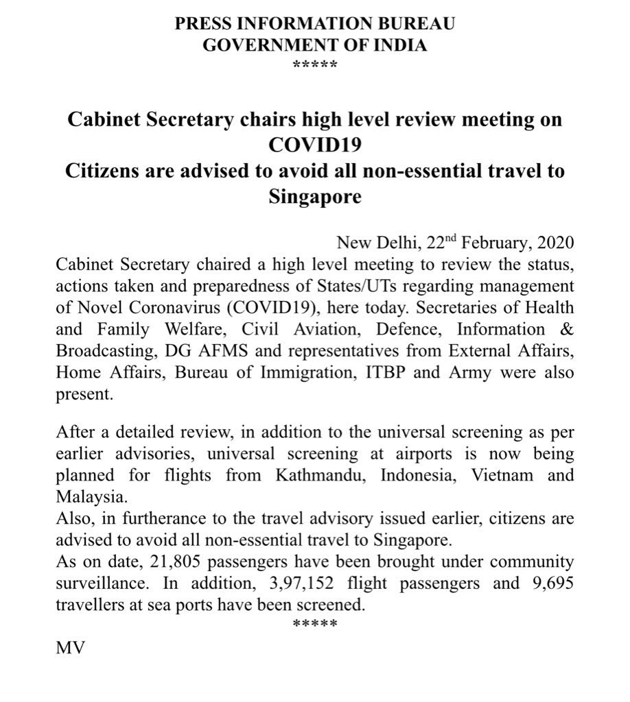 Coronavirus Scare: India Issues Travel Advisory; Asks Citizens To Avoid ...