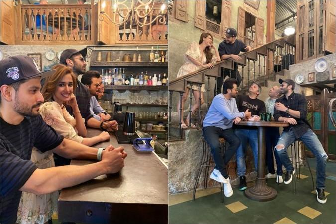 Disha Patani with Malang team at the Pali Village Cafe in Bandra Disha Patani with Malang team at the Pali Village Cafe in Bandra