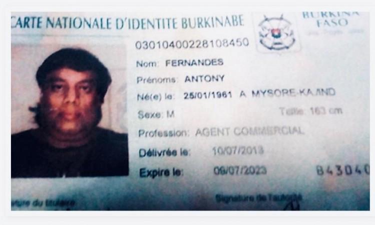 Ravi Pujari hiding with a false identity of Anthony Fernandes, a Burkina Faso passport holder. IANS Ravi Pujari