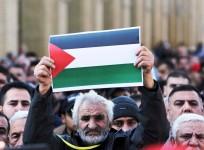 BAGHDAD, Jan. 31, 2020 (Xinhua) -- Iraqi people take part in a protest against the announced U.S. Middle East peace plan in Baghdad, Iraq, on Jan. 31, 2020. (Xinhua/Khalil Dawood/IANS)