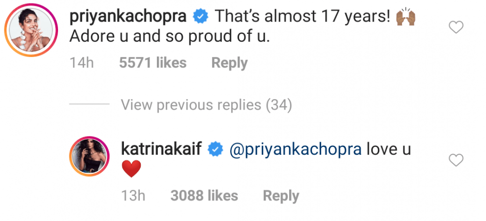 Priyanka reacts to Katrina's selfie