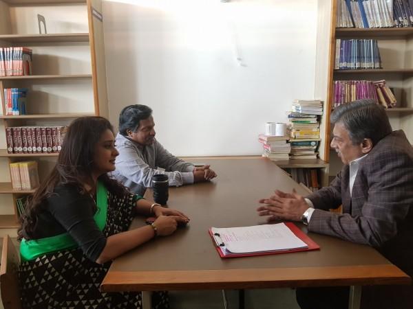 Ananth Nag, Malavika Avinash and Nagabharana on the sets of KGF: Chapter 1. Ananth Nag, Malavika Avinash and Nagabharana in KGF