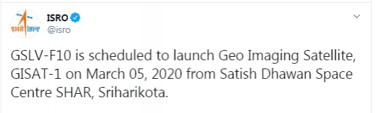 ISRO Tweet
