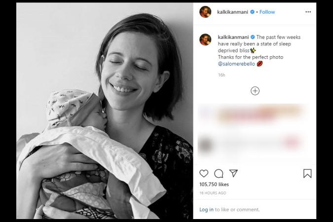 This picture ofKalki Koechlin with her daughter describes every 'sleep deprived' new mom