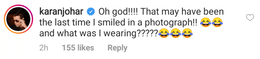 Karan Johar comments on Smriti Irani's post