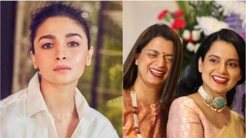 Alia Bhatt and Rangoli Chandel with Kangana Ranaut (Source: Twitter) Alia Bhatt Kangana Ranaut Rangoli Chandel
