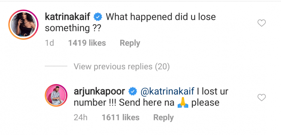 Katrina comments on Arjun Kapoor's pic