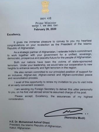 PM Modi sends congratulatory letter to Ashraf Ghani on re-election as ...