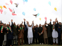Afghan men celebrate in anticipation of the U.S-Taliban agreement to allow a U.S. troop reduction and a permanent ceasefire, in Jalalabad, Afghanistan February 28, 2020. Picture taken February 28, 2020.REUTERS/Parwiz