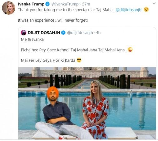 Diljit Donsajh, Ivanka Trump Diljit Donsajh, Ivanka Trump