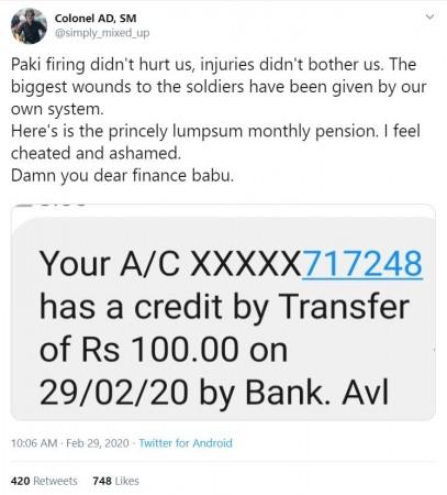 Army Veteran on Twitter Disability Pension