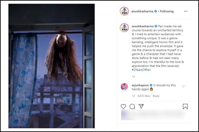arjun on anushka sharma's post