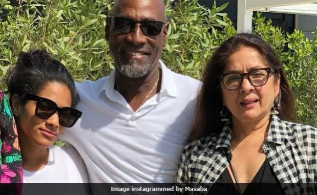 Neena Gupta and Masaba with Vivian Richards Neena Gupta Masaba Gupta