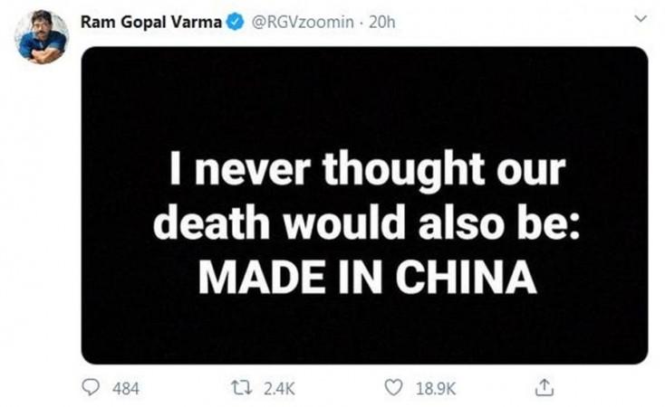 RGV's tweet on Coronavirus RGV tweet