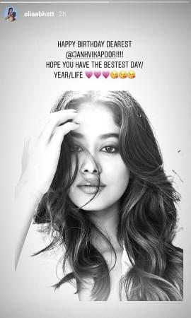Alia Bhatt wishes Janhvi Kapoor