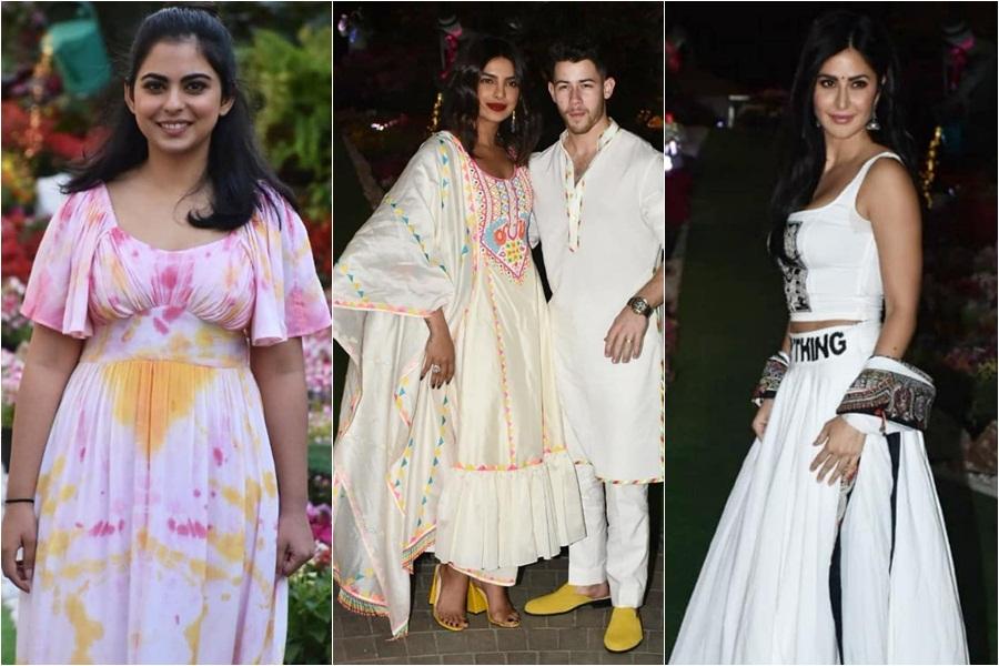 Image result for Priyanka Chopra-Nick Jonas, Katrina Kaif have a blast at Isha Ambani Holi party.