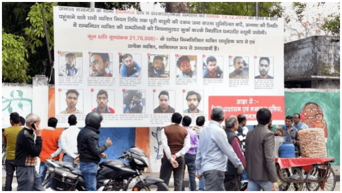 They include photographs, names and addresses of those 53 accused of vandalism during protests in December against the CAA. caa protester