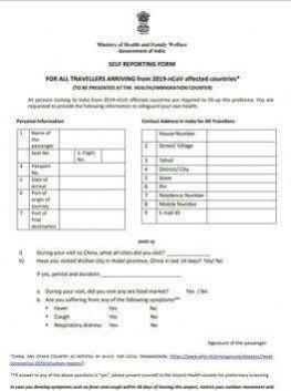 indian travel declaration form