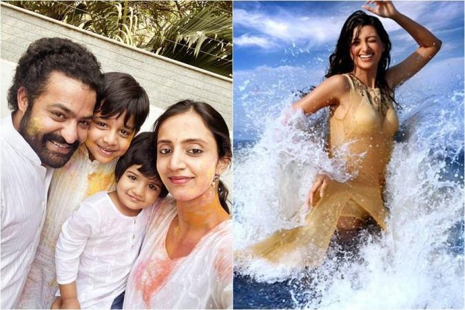 Junior NTR plays Holi with his family members Junior NTR plays Holi with his family members