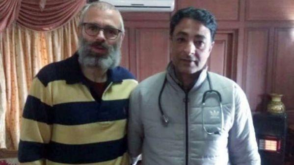 National Conference leader Omar Abdullah with a doctor Omar Abdullah