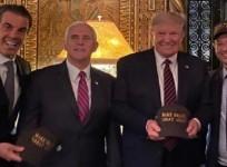 Brazilian President Jair Bolsonaro's communications chief Fabio Wajngarten with US president Donald Trump