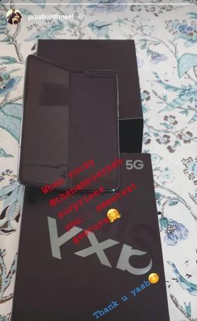 A Samsung mobile as a gift to Prashanth Neel from Yash. Yash's Gift for Prashanth Neel