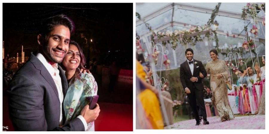 Naga Chaitanya with his mother Lakshmi. Chaitanya