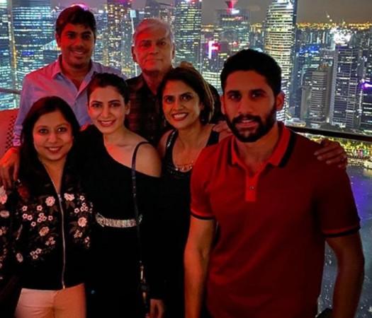 Lakshmi, Vijayaraghavan and family with Samantha and Naga Chaitanya. Chaitanya