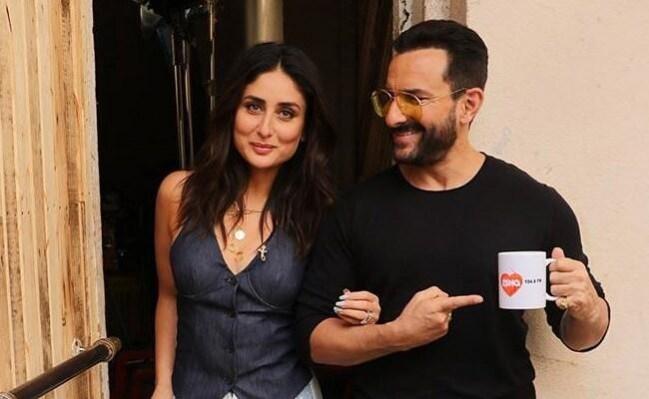 Kareena with her husband Saif Ali Khan (Source: Twitter) Kareena Saif