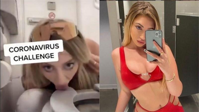 A Tik Tok star licks a toilet seat amidst coronavirus pandemic Twitter