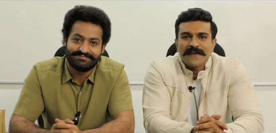 RRR movie stars Jr NTR and Ram Charan RRR movie stars Jr NTR and Ram Charan
