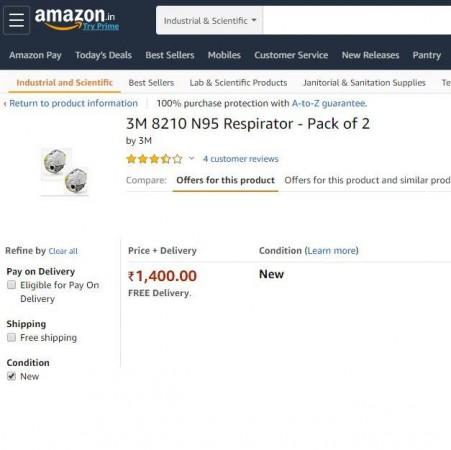 3m N95 masks sold on Amazon India 3m N95 masks sold on Amazon India