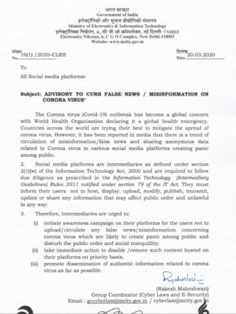 Govt issues advisory Tweet