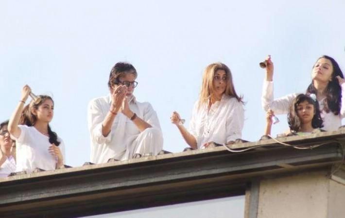 The Bachchans at their terrace at 5 pm on Sunday Bachchans