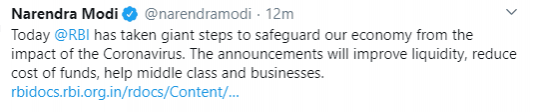 Narendra Modi tweet