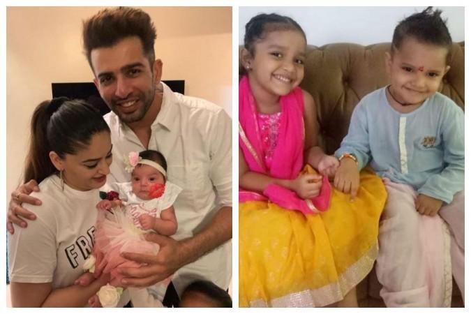 Jay Bhanushali, Mahhi Vij with their children Jay Bhanushali, Mahhi Vij with their children