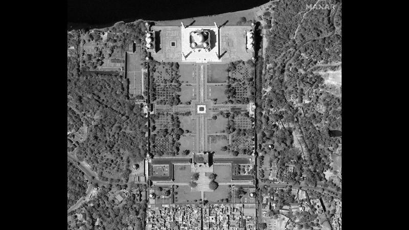 How an empty Taj Mahal look from space Taj Mahal