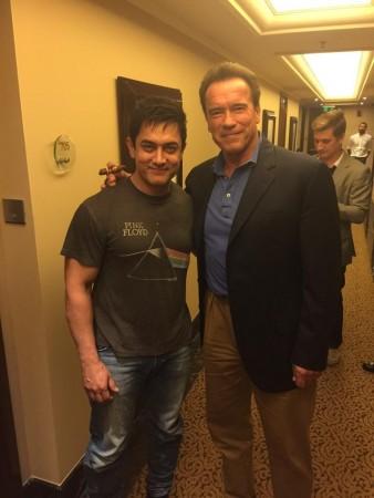Aamir Khan with Arnold Schwarzenegger Aamir Khan with Arnold Schwarzenegger