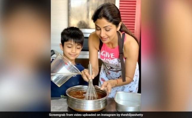 Shilpa Shetty with her son Viaan Shilpa Shetty