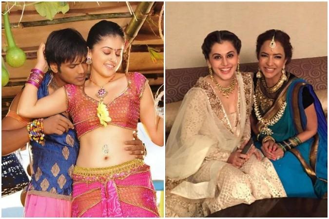 Manchu Manoj and Taapsee Pannu in picture one, and Taapsee with Manoj's sister Lakshmi Manchu. Manchu Manoj with Taapsee Pannu in Jhummandi Naadam