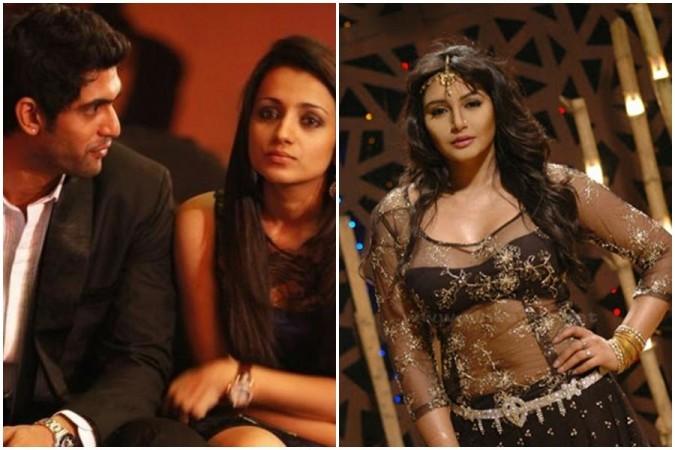 Rana Daggubati, Trisha and Ragini Dwivedi. Rana Daggubati, Trisha and Ragini