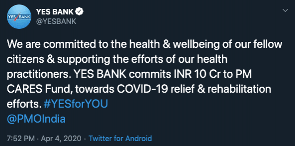 Yes Bank tweets Yes Bank tweets