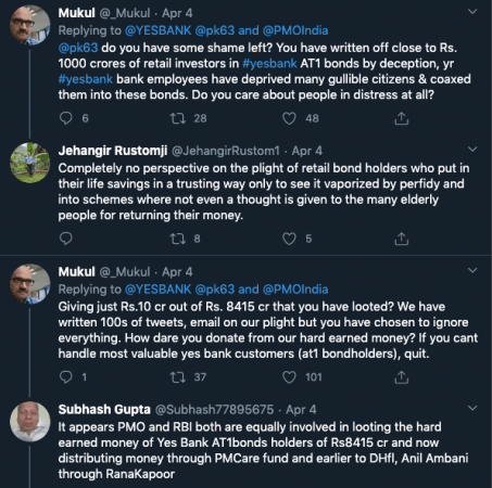 Reactions to Yes Bank tweet Reactions to Yes Bank tweet