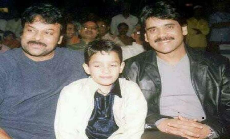 Chiranjeevi with Akhil Akkineni Chiranjeevi with Akhil Akkineni