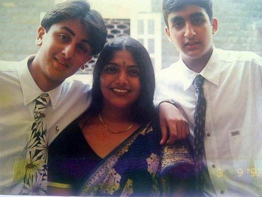 Ranbir Kapoor with his teacher Ranbir Kapoor