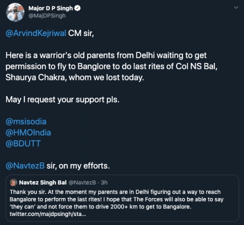 Col Navjot Singh Bal passes away Col Navjot Singh Bal passes away