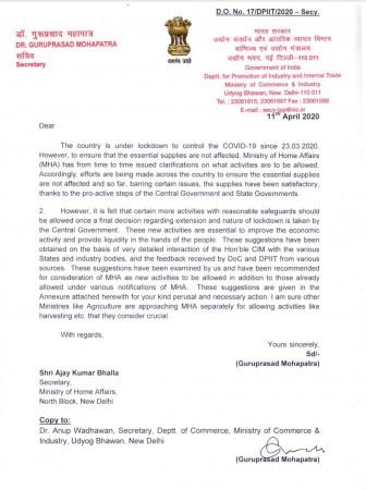 The document sent to MHA MHA