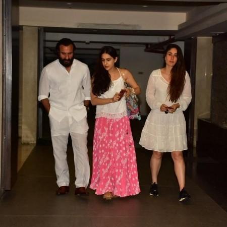 Sara Ali Khan with Kareena and Saif